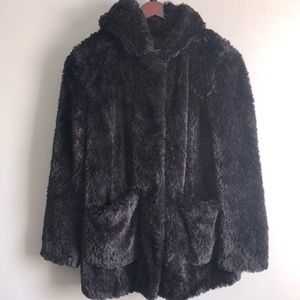 Pre owned KENNETH COLE NEW YORK hooded faux fur.